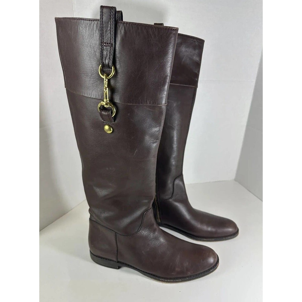 Coach Martta Tall Riding Boots Brown Leather Shoes Women's Size 8.5 B - Picture 8 of 16